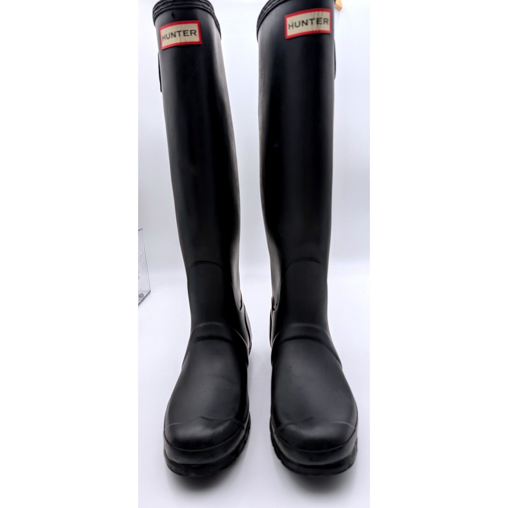 Hunter Original Tall Rain Boots Matte Black Rubber Waterproof WFT1000RMA US 8